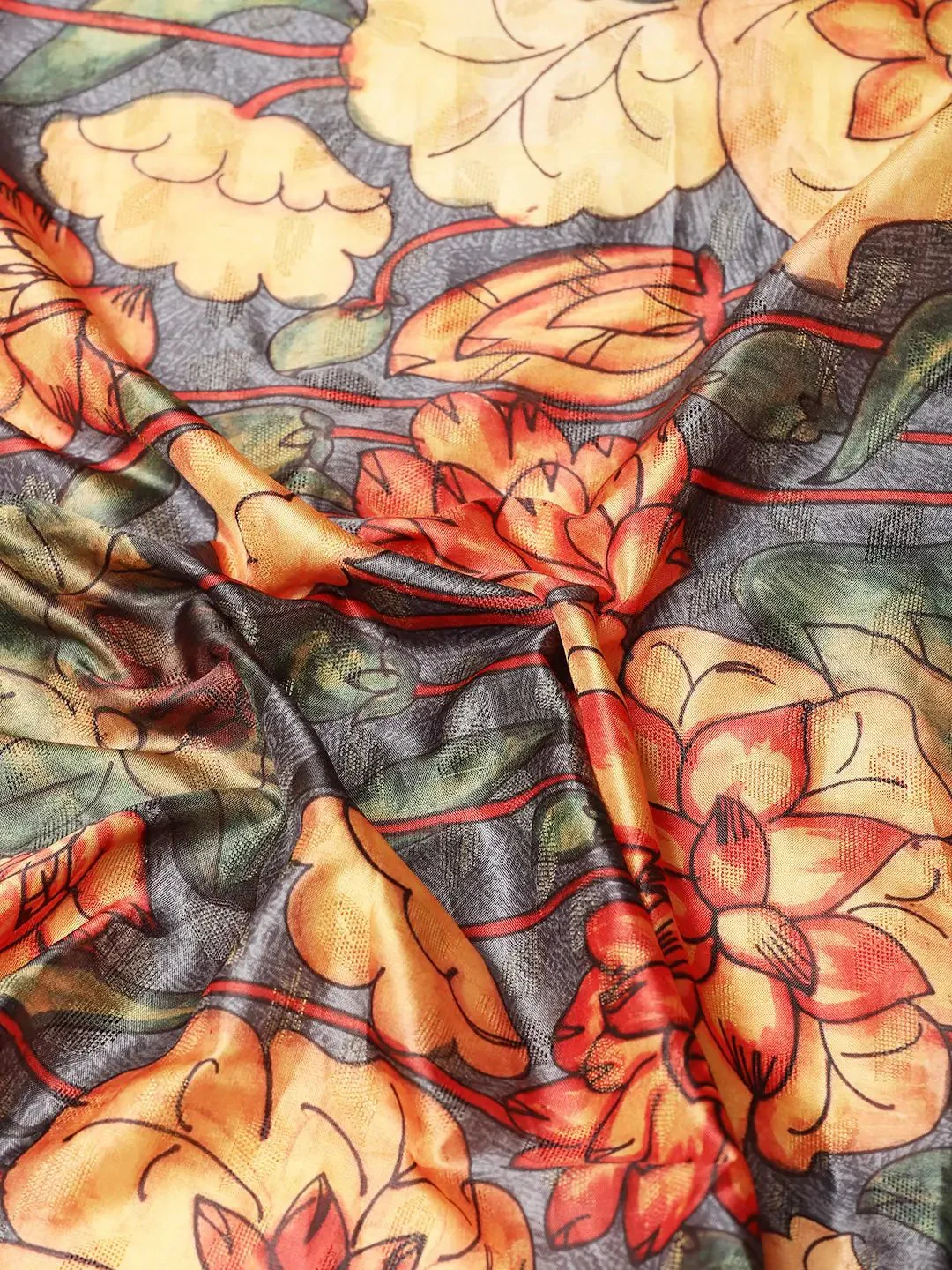 Exquisite Kalamkari Pattu Banarasi Silk Saree - Image 7